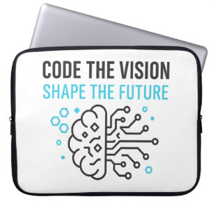 Capa Para Notebook Visionário técnico futurístico: código binário de