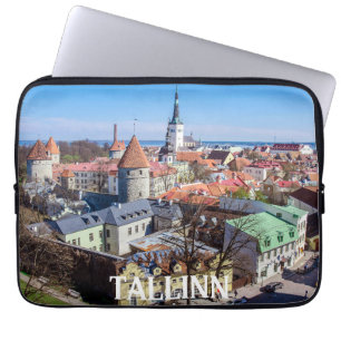Capa Para Notebook Vista aérea de Tallinn centro na Estônia