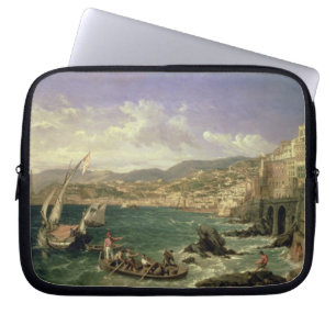 Capa Para Notebook Vista de Genoa, 1854 (óleo em canvas)