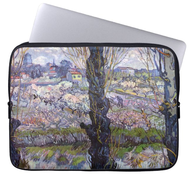 Capa Para Notebook Vista de Van Gogh Arles Jardim Florido (Frente)