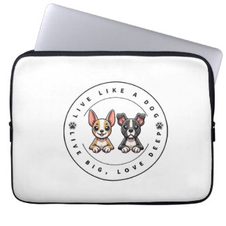 Capa Para Notebook Viva Como um Cão Viva Grande, Ame Profundo