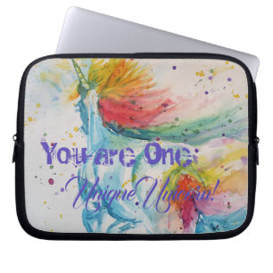 Capa Para Notebook Você É Um Unicórnio Único! Rainbow Watercolor