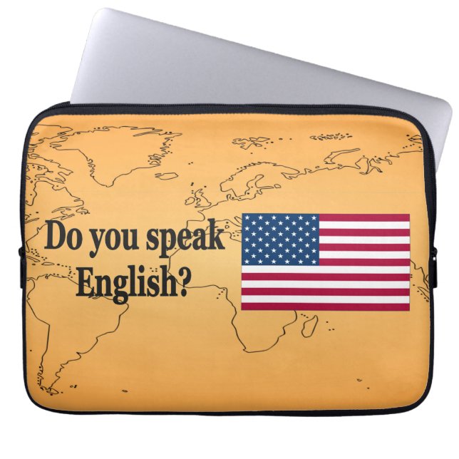 Capa Para Notebook Você fala inglês? em inglês. Sinalizador bf (Frente)
