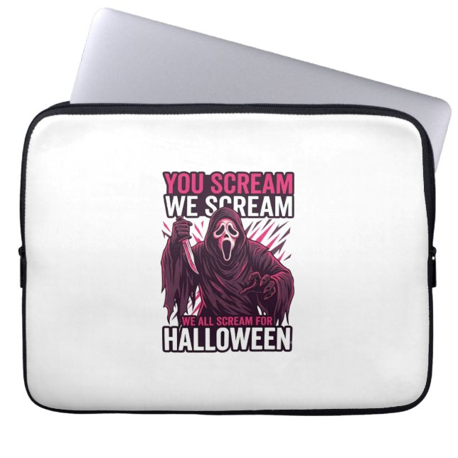 Capa Para Notebook Você Grita Nós Fantasma de Halloween Faca Sangrent (Frente)