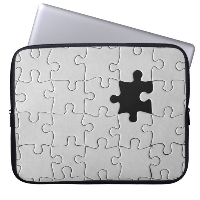 Capa Para Notebook Você Me Completa Romântico Jigsaw Preto e Branco (Frente)