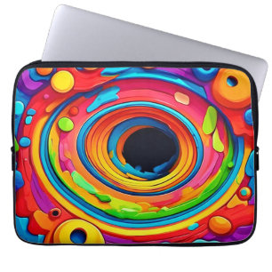 Capa Para Notebook Vórtice Psicodélico Abstrato Colorido