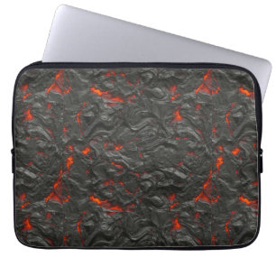 Capa Para Notebook vulcão de lava Molten preto e vermelho