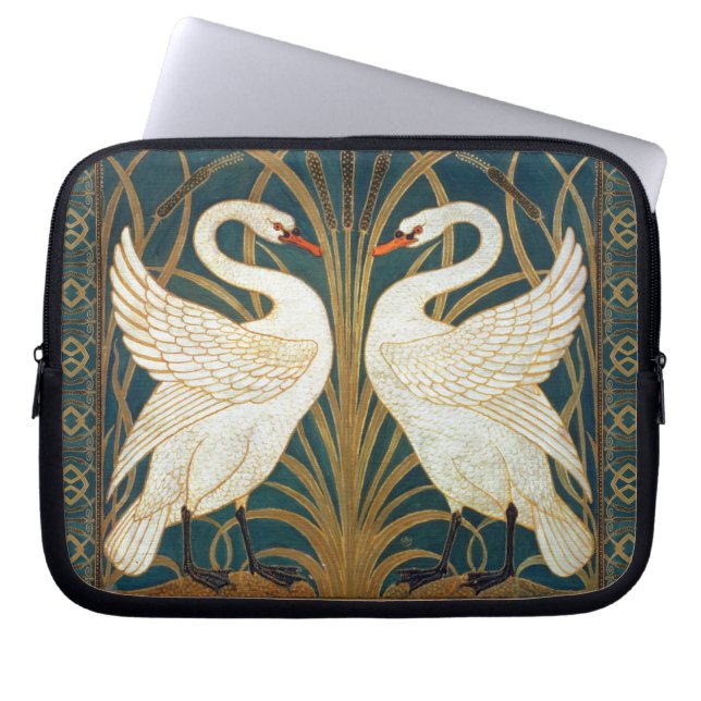 Capa Para Notebook Walter Crane Swan, Rush E Iris Art Nouveau (Frente)