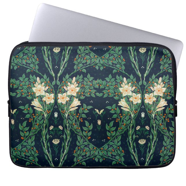 Capa Para Notebook Walter Crane White Lily-Blue Back Shower Curtain (Frente)