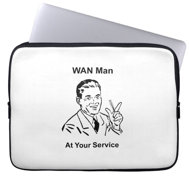 Capa Para Notebook WAN Man On Your Service Retro Tech (Frente)