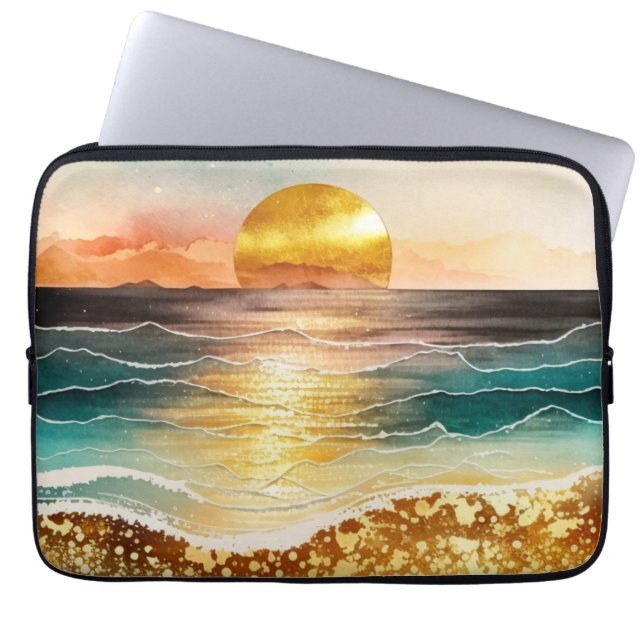 Capa Para Notebook Watercolor Beach Series Design 3 (Frente)