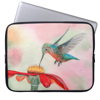 Capa Para Notebook Watercolor hummingbird art laptop sleeve