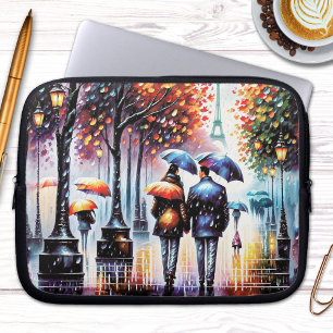 Capa Para Notebook Watercolor Paris, Bolsa de laptop Romântica do Dia