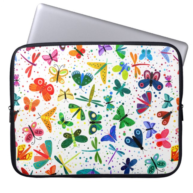 Capa Para Notebook Watercolor Rainbow Butterflies Padrões (Frente)