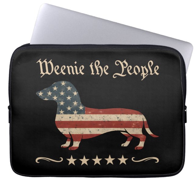 Capa Para Notebook Weenie The Pessoas Dachshund 4 De Julho (Frente)
