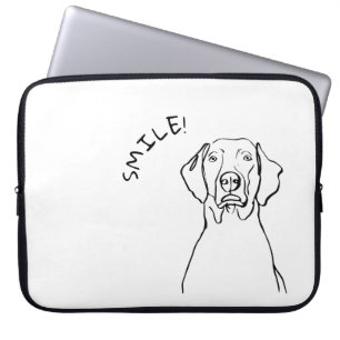 Capa Para Notebook Weimaraner Preto e Branco: Sua Mensagem Aqui