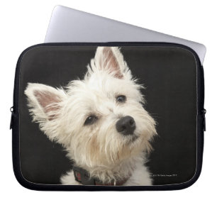 Capa Para Notebook Westie (West Highland terrier) com coleira