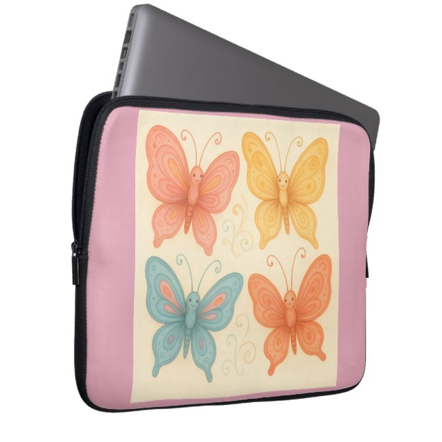 Capa Para Notebook Whimsical Butterflies  (Frente Esquerda)