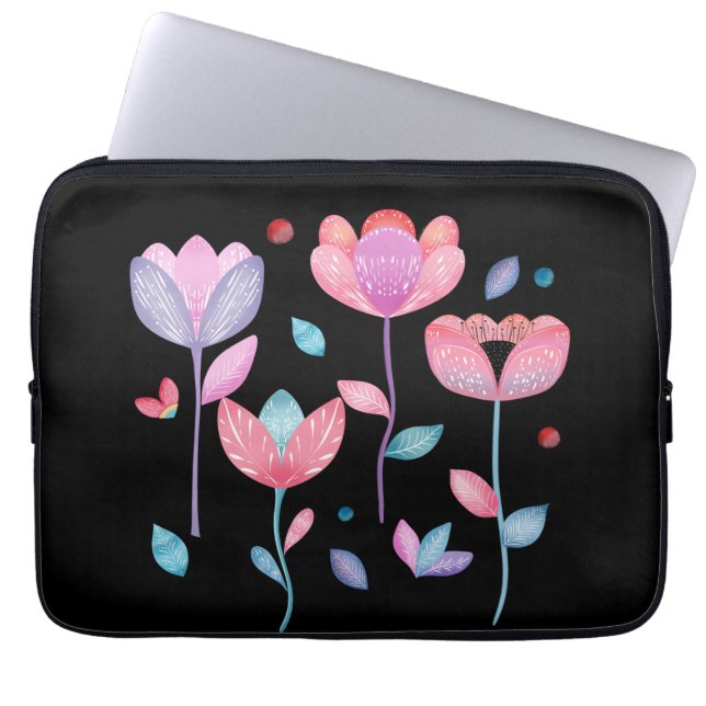 Capa Para Notebook Whimsical Flowers  (Frente)