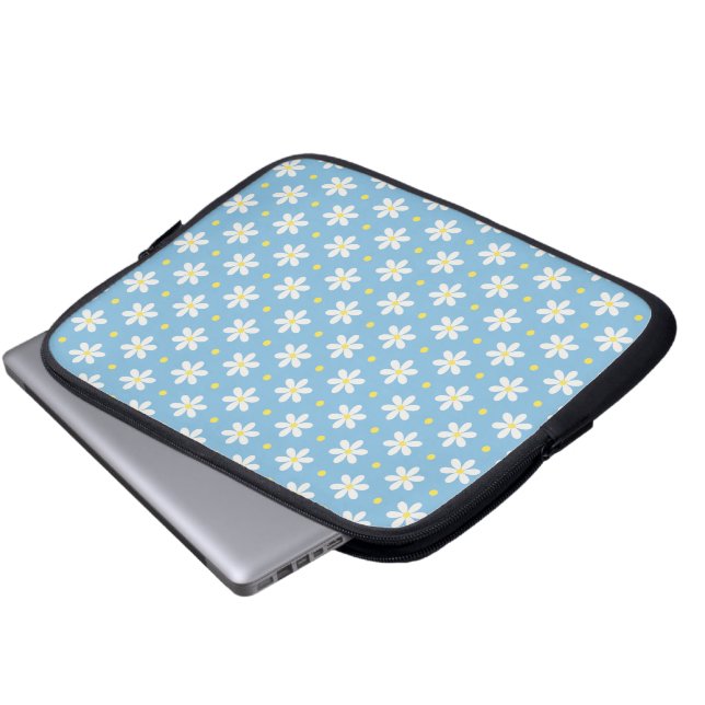 Capa Para Notebook White Daisies Pattern Custom Background (Frente Inferior)