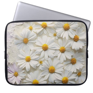 Capa Para Notebook White Daisies Sobre Papel Em Dificuldade