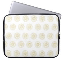 Capa Para Notebook White | Golden Zinnia Flower Medallions