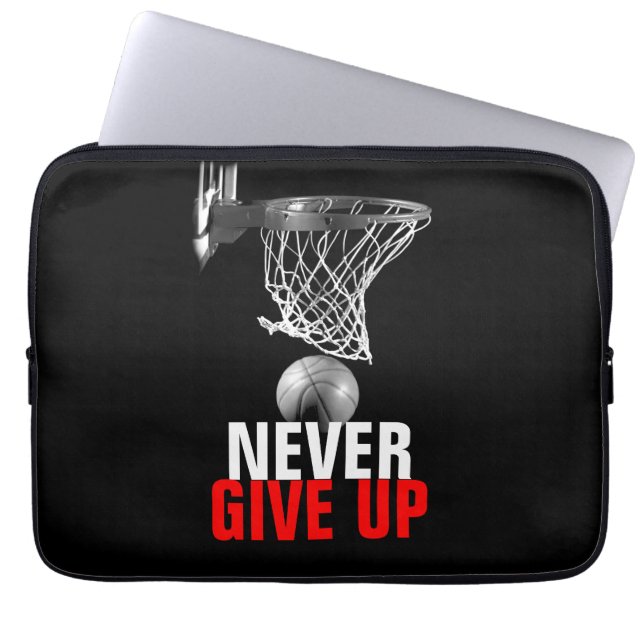 Capa Para Notebook White Negro Nunca Desiste De Basquete De Sucesso (Frente)