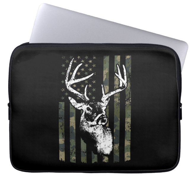 Capa Para Notebook Whitetail Buck Deer Hunting EUA Camouflage América (Frente)
