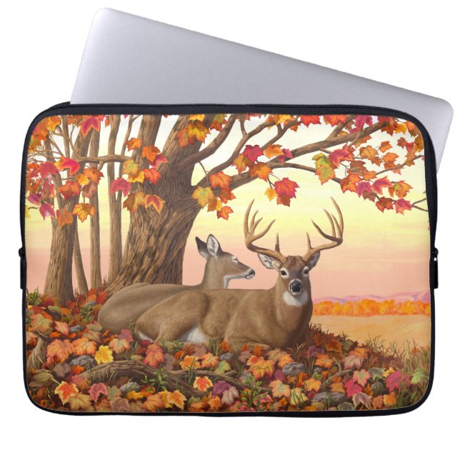 Capa Para Notebook Whitetail Deer no outono de Nova Inglaterra cai em (Frente)