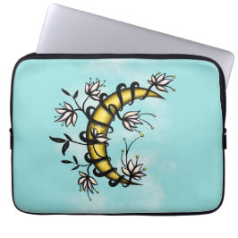 Capa Para Notebook Wicca floral da lua-bruxa