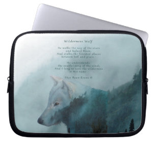 Capa Para Notebook Wilderness Wolf & Eco Poem