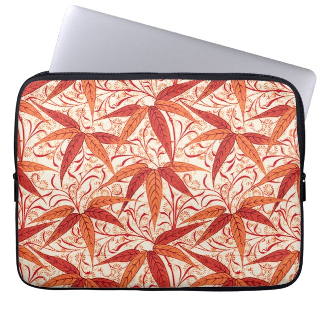 Capa Para Notebook William Morris Bamboo Impressão, Mandarin Orange (Frente)