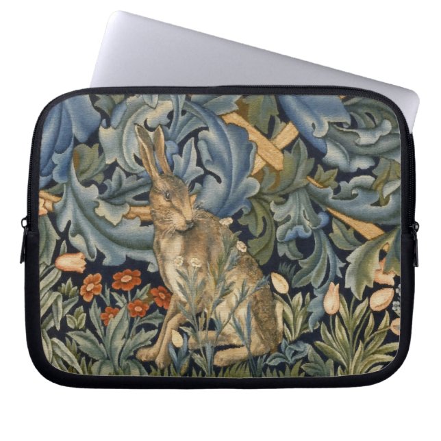 Capa Para Notebook William Morris Forest Rabbit Floral Art Nouveau (Frente)