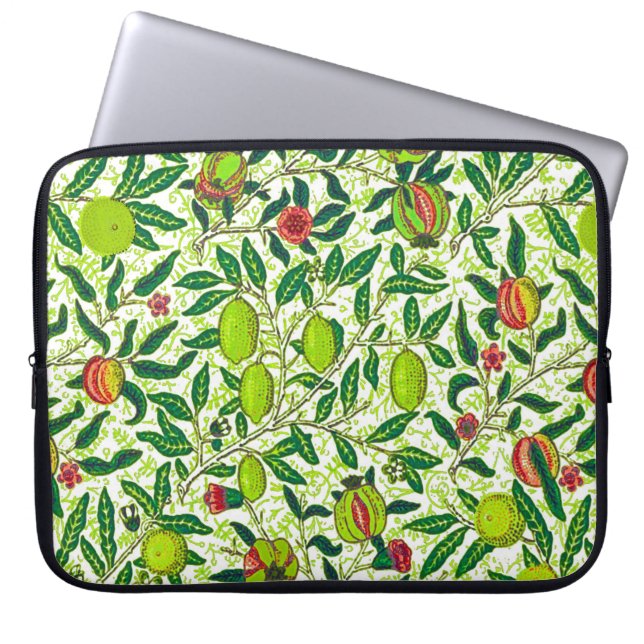 Capa Para Notebook William Morris Fruta Exótica, Verde limão (Frente)