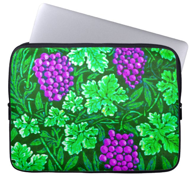 Capa Para Notebook William Morris Grapevine, Purple e Green (Frente)
