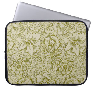 Capa Para Notebook William Morris Poppy Classic Floral Green