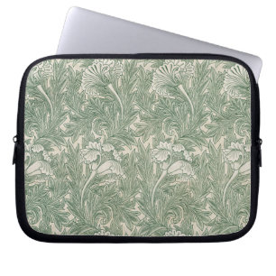 Capa Para Notebook William Morris Verde Sage Padrão de Tulipa: Vintag