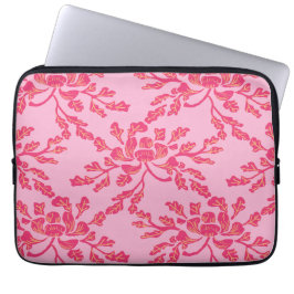 Capa Para Notebook Winding Peony Woodcut in Pink and Orange