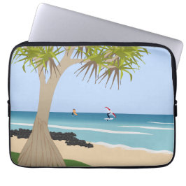 Capa Para Notebook Wing Foil Surfers Pandanus Tree na Praia