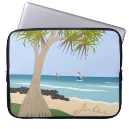 Capa Para Notebook Wing Foil Surfers Pandanus Tree na praia adiciona 