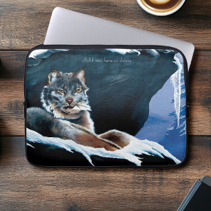 Capa Para Notebook Winter Lynx Mountain