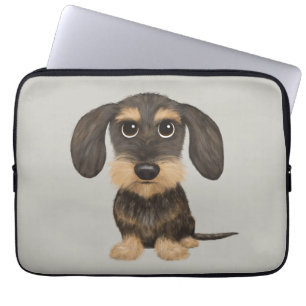 Capa Para Notebook Wirehaired Dachshund   Cachorro de Cartoon Teckel