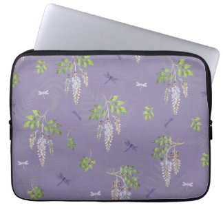 Capa Para Notebook Wisteria, ferns, & Dragonflies