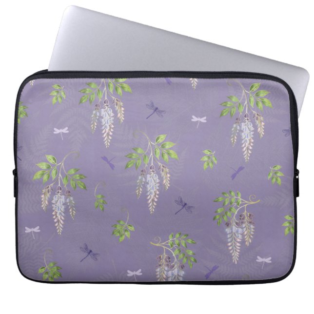 Capa Para Notebook Wisteria, ferns, & Dragonflies (Frente)