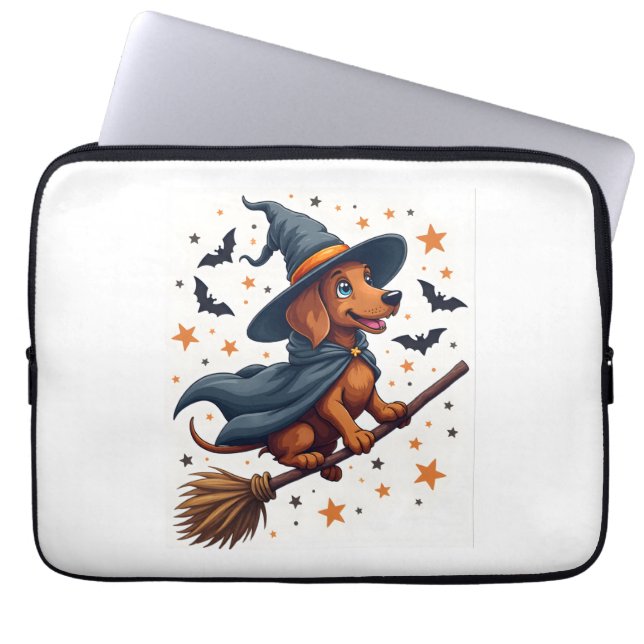 Capa Para Notebook Witchy Dachshund Delight (Frente)