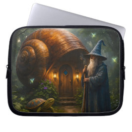 Capa Para Notebook Wizard snail shell cottage enchanted neoprene lapt