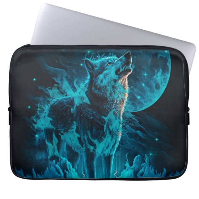 Capa Para Notebook Wolf Azul (Frente)