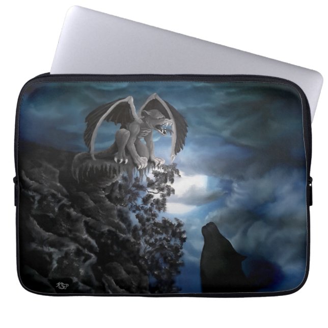 Capa Para Notebook Wolf Moon - Lobo com Golem (Frente)