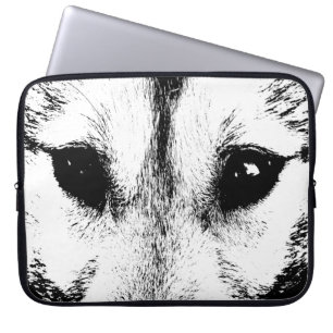 Capa Para Notebook Wolf Pup Laptop Caso SiberianWolf Pup Olhos Presen