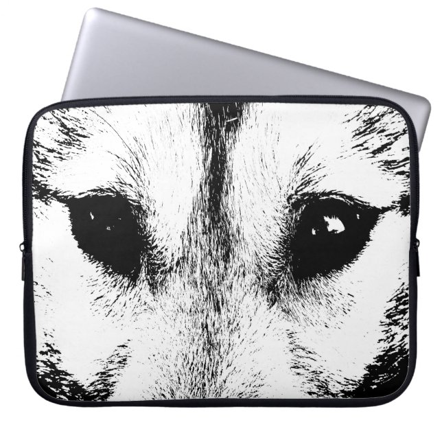 Capa Para Notebook Wolf Pup Laptop Caso SiberianWolf Pup Olhos Presen (Frente)